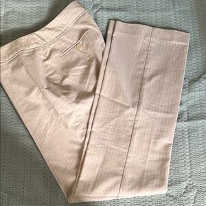 Axcess Women's Cream Pinstripe Straight Leg Pants